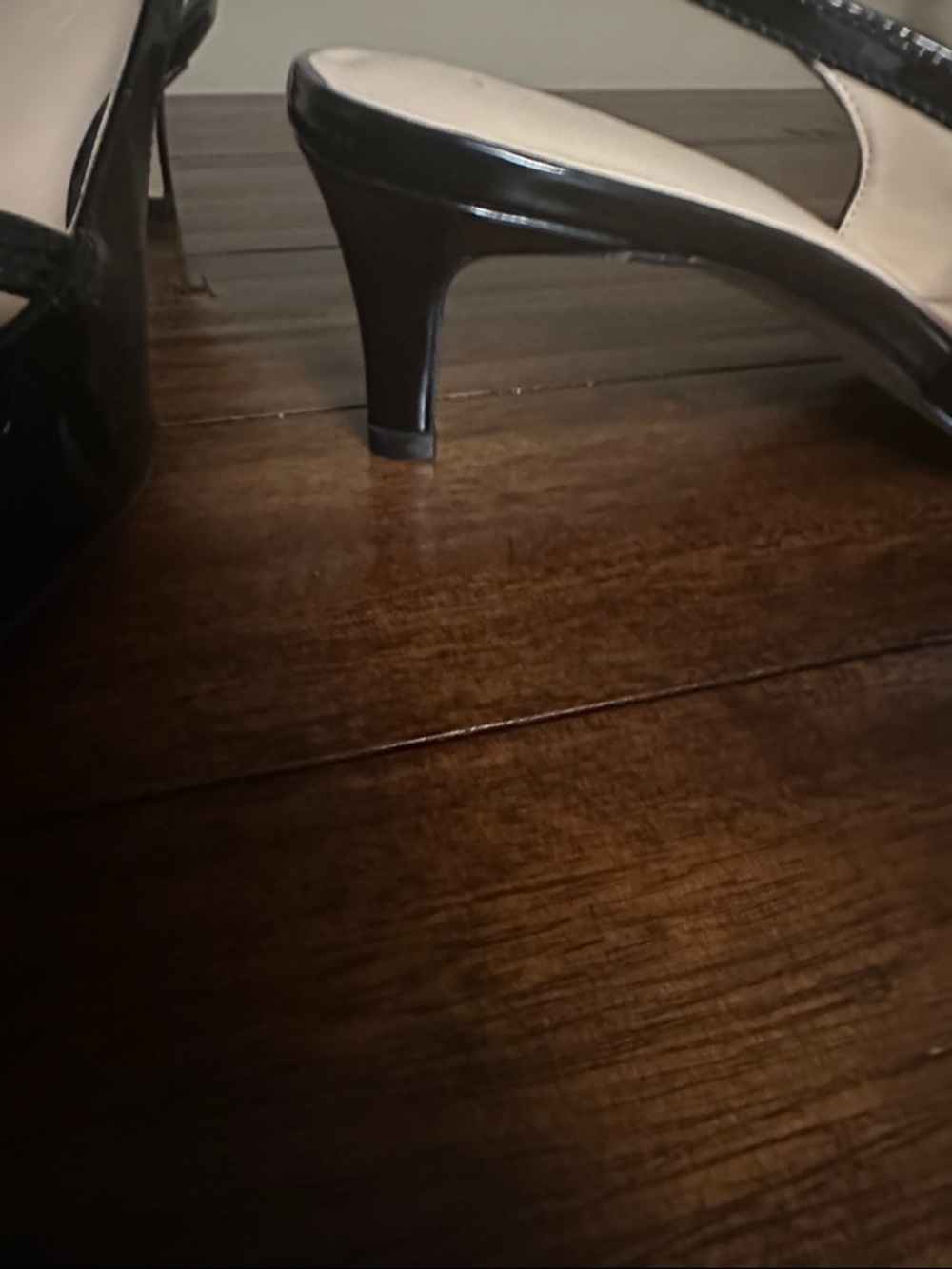 LOFT Black Patent Pointed Slingback Kitten Heels with Straps - Picture 4 of 4